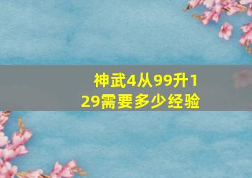 神武4从99升129需要多少经验