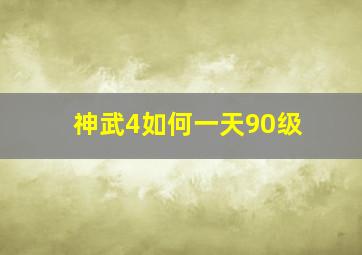 神武4如何一天90级