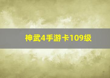 神武4手游卡109级