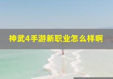 神武4手游新职业怎么样啊