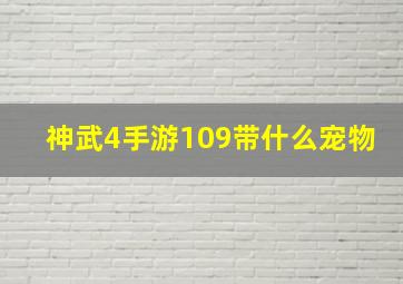 神武4手游109带什么宠物