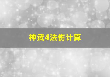 神武4法伤计算