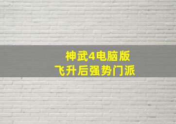 神武4电脑版飞升后强势门派