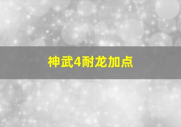 神武4耐龙加点