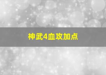 神武4血攻加点