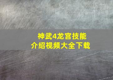 神武4龙宫技能介绍视频大全下载