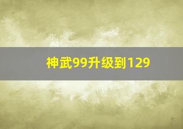 神武99升级到129