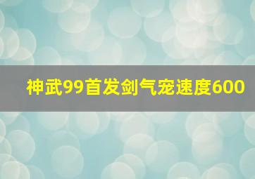 神武99首发剑气宠速度600