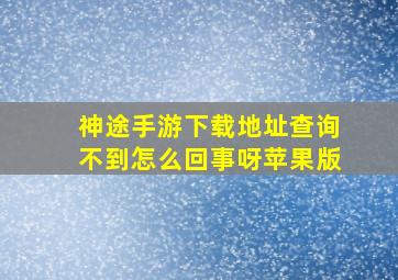 神途手游下载地址查询不到怎么回事呀苹果版