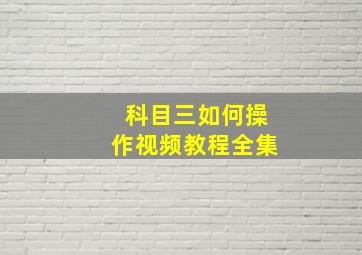 科目三如何操作视频教程全集