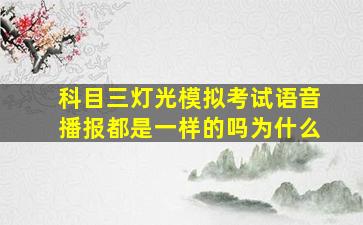 科目三灯光模拟考试语音播报都是一样的吗为什么