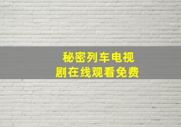 秘密列车电视剧在线观看免费