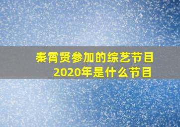 秦霄贤参加的综艺节目2020年是什么节目