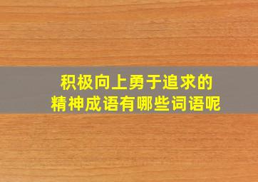 积极向上勇于追求的精神成语有哪些词语呢