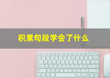 积累句段学会了什么