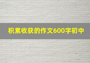 积累收获的作文600字初中