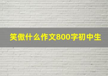 笑傲什么作文800字初中生