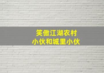 笑傲江湖农村小伙和城里小伙