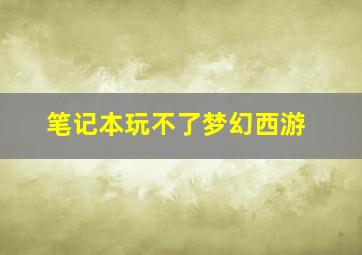 笔记本玩不了梦幻西游