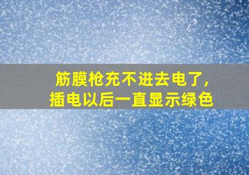 筋膜枪充不进去电了,插电以后一直显示绿色