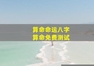 算命命运八字算命免费测试