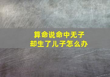 算命说命中无子却生了儿子怎么办