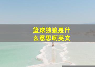 篮球独狼是什么意思啊英文