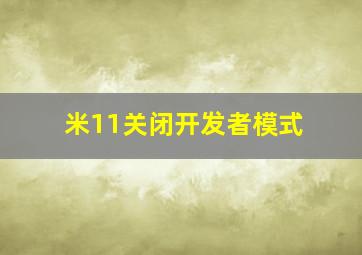 米11关闭开发者模式