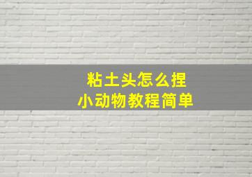 粘土头怎么捏小动物教程简单