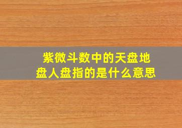 紫微斗数中的天盘地盘人盘指的是什么意思