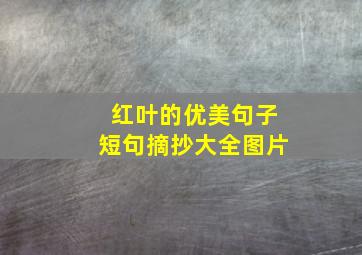 红叶的优美句子短句摘抄大全图片