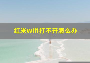 红米wifi打不开怎么办