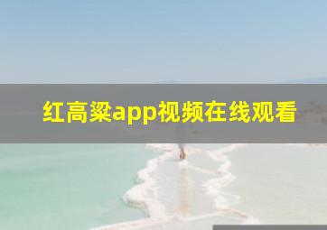 红高粱app视频在线观看