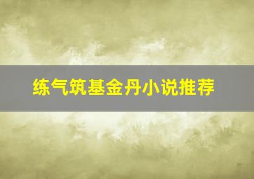 练气筑基金丹小说推荐