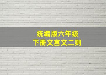 统编版六年级下册文言文二则