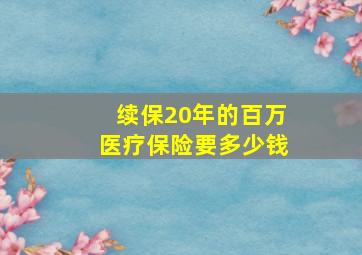 续保20年的百万医疗保险要多少钱