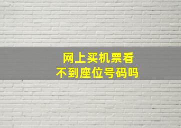 网上买机票看不到座位号码吗