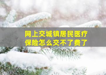 网上交城镇居民医疗保险怎么交不了费了