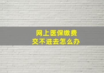 网上医保缴费交不进去怎么办