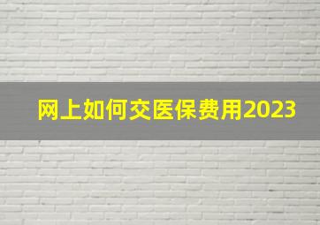 网上如何交医保费用2023