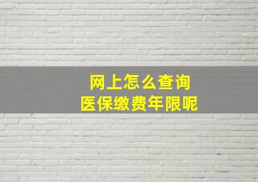 网上怎么查询医保缴费年限呢