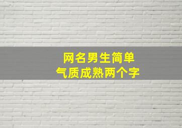 网名男生简单气质成熟两个字