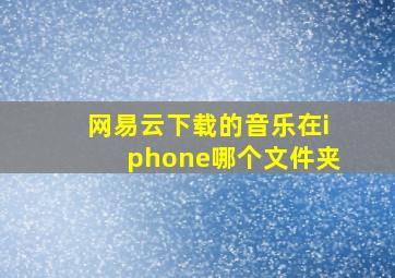 网易云下载的音乐在iphone哪个文件夹