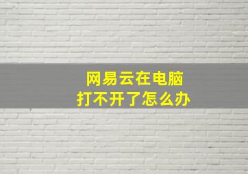 网易云在电脑打不开了怎么办