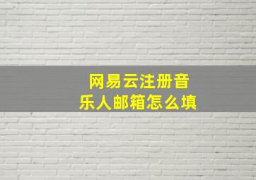 网易云注册音乐人邮箱怎么填