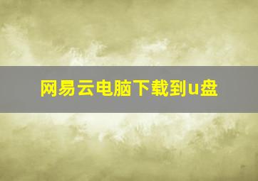 网易云电脑下载到u盘