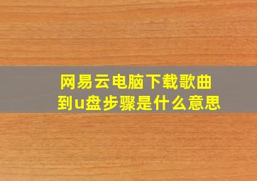 网易云电脑下载歌曲到u盘步骤是什么意思