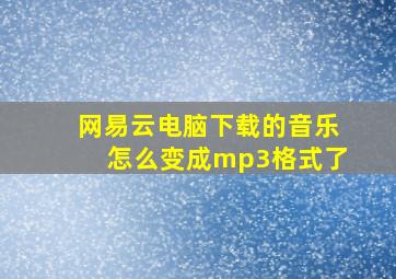 网易云电脑下载的音乐怎么变成mp3格式了