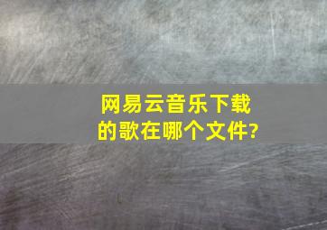 网易云音乐下载的歌在哪个文件?