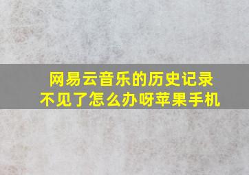 网易云音乐的历史记录不见了怎么办呀苹果手机